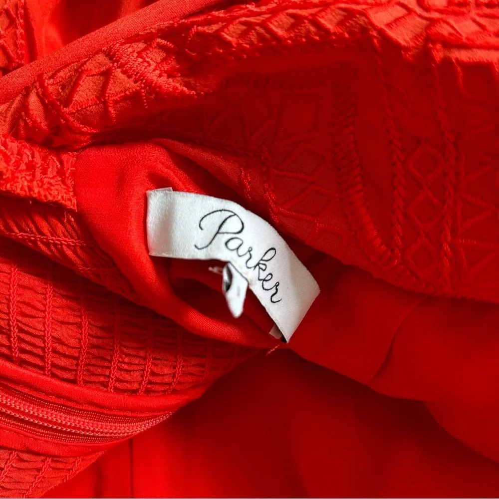 Parker 100% silk red mini dress size s - Picture 9 of 10